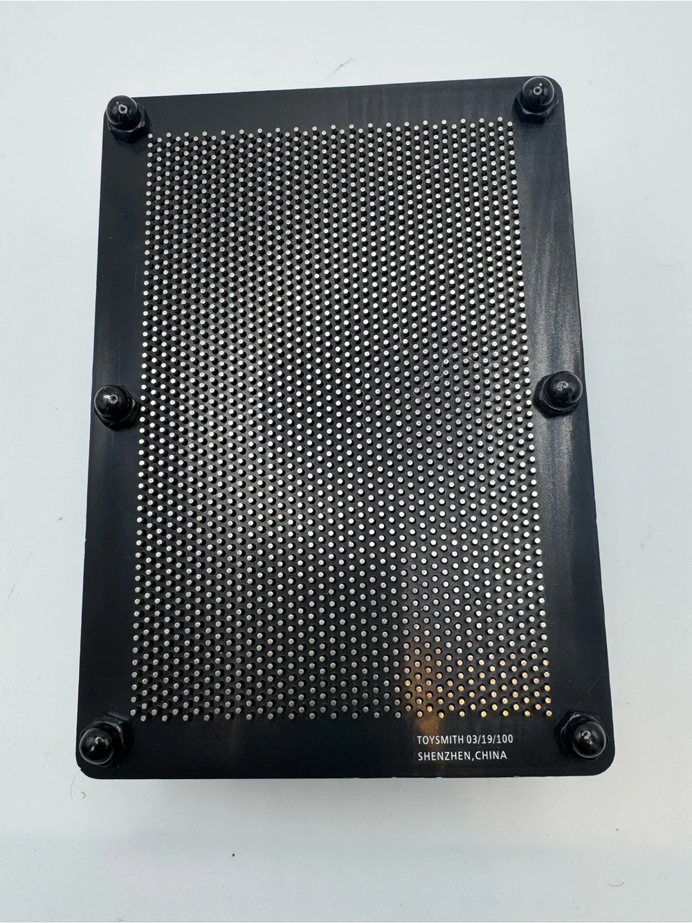 Classic Pin Art Toy - Black & Silver Desk Impression Board